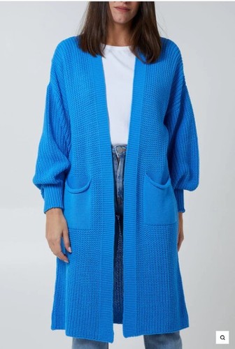 Women Chunky Knitted Oversized Cardigan Ladies Balloon Sleeve Long Maxi Cardigan - Picture 9 of 18
