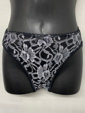 Ladies 4 Pack Black Floral Lace Briefs 8-10