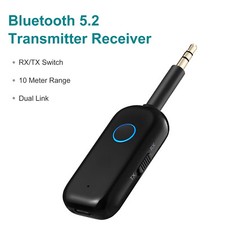Bluetooth 5.2 Transceiver 2-in-1 for TV/Car Stereo/Travel, AUX Wireless Adapter