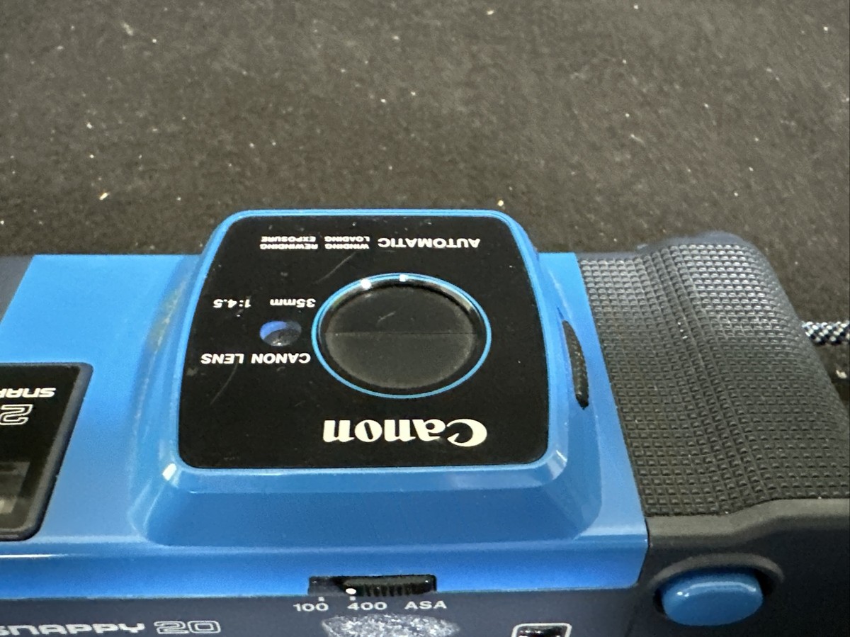 Canon Snappy 20 RARE BLUE 35mm 1:4.5 Point & Shoot Film Camera