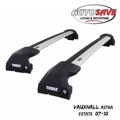 Thule WingBar Edge Silver Roof Bars Set to fit Vauxhall Astra Estate 07-10 Rails