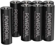 AA Batteries Rechargeable 8 Pack POWEROWL High Capacity 2800mAh 1200 Cycles 1.2 2.12 per battery