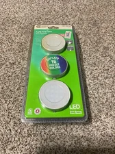Commercial Electric 3 LED PUCK LIGHTS 16 COLORS w/Remote 1001 264 260 Sealed