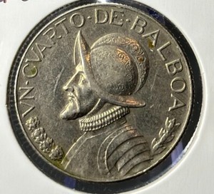 1966 Panama 1/4 Balboa KM#11.2a - Copper-Nickel Coin