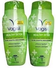 VAGISIL HEALTHY DETOX Daily Intimate WASH ( 2 pack ) 12oz green