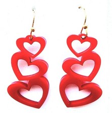 Dangle/drop heart earrings Valentines day inspired