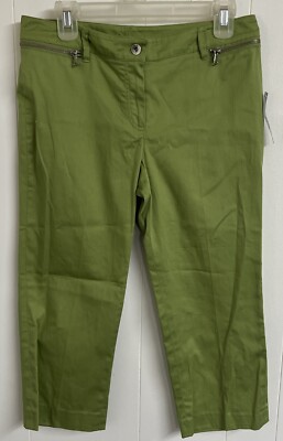 NWT Women s Size 6 New Directions  Color Green Apple Capri Pants Stretch