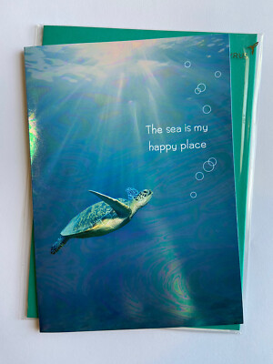 Papyrus Blank Greeting Card - Iridescent The Sea Is My Happy Place