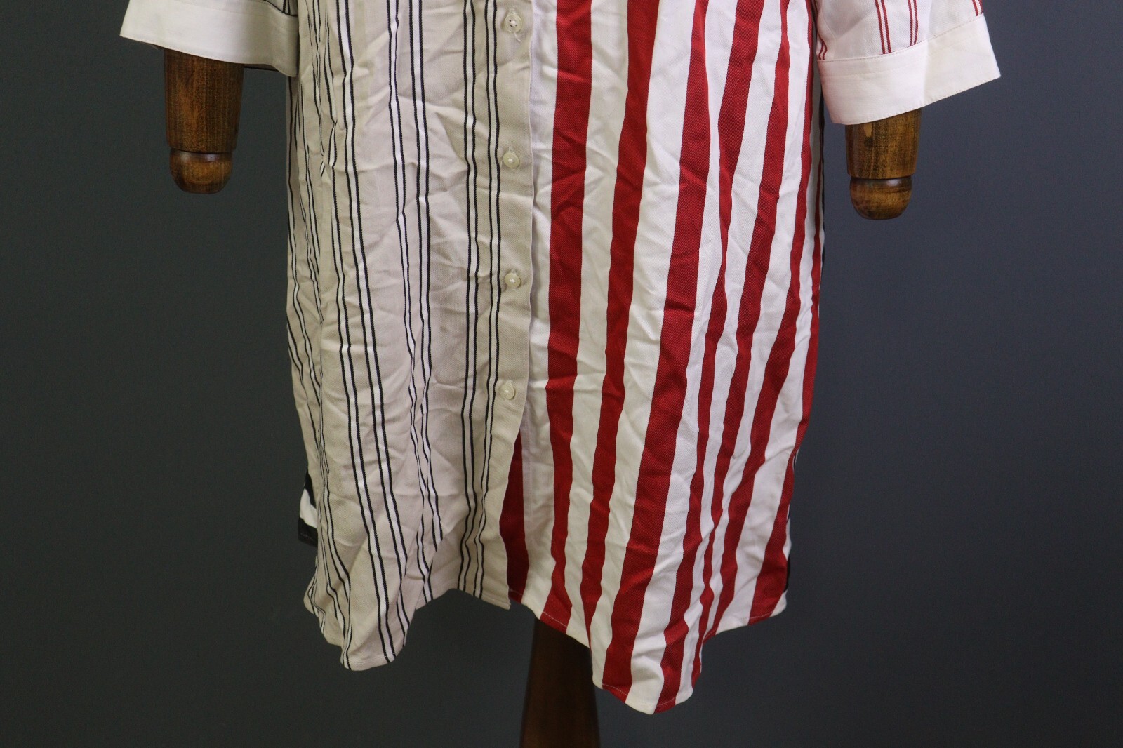 Vilagallo Multicolor Striped Button Down Rayon A-… - image 3