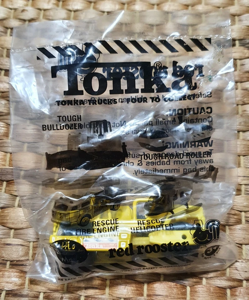 CONJUNTO COMPLETO TONKA 4 PEÇAS carro modelo fundido - 2004 - ROOSTER VERMELHO - HASBRO  - Imagem 2 de 4