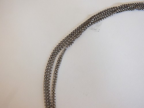 Old costume jewelry necklace bodice chain 5 x pea chain silver - Picture 6 of 10