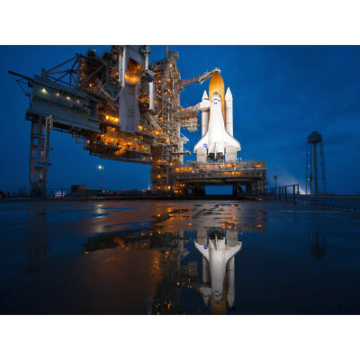 Space Shuttle Sts135 Startrampe Foto XL Wandbild Leinwandbild