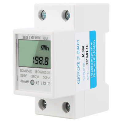 5-80A DDM15SC LCD Digital Single Phase Din Rail Electronic Energy Meter