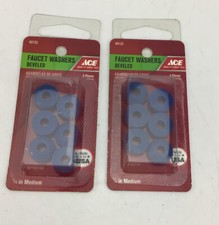 QTY 2 PACKS OF 6 EACH ACE BEVELED FAUCET WASHERS 1/4" MEDIUM 40132 FREE SHIPPING