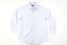 CLUB ROOM STRIPED LIGHT BLUE 17.5 REGULAR PERFORMANCE BUTTON FRONT SHIRT NEW