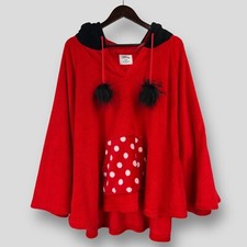 LOVE TO LOUNGE Disney Minnie Mouse roter Fleece Poncho Hoodie XS/S UK Loungewear