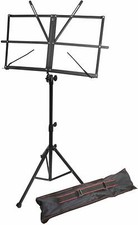 New Windsor Band Foldable Music Sheet Stand With Travel Bag  Black  050151-BK