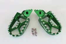 NEW  BILLET CNC WIDE FAT FOOT PEGS KAWASAKI KX250 KX450 (2019-2022)-GRN3515