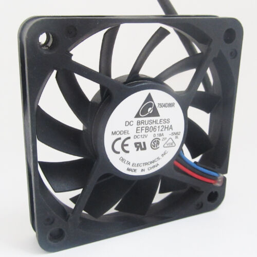 1pc DELTA EFB0612HA 60x60x10mm 6010 DC12V 0.18A 3pin Connector DC Cooling fan - Picture 1 of 5