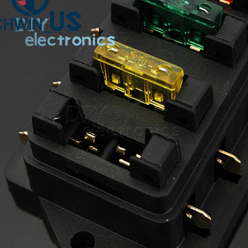 Car Boat 4Way Pin Circuit Standard ATO Blade Fuse Box Block Holder Plug 1-50V US - Picture 31 of 47