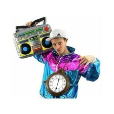 Inflatable 1980s old school boombox.