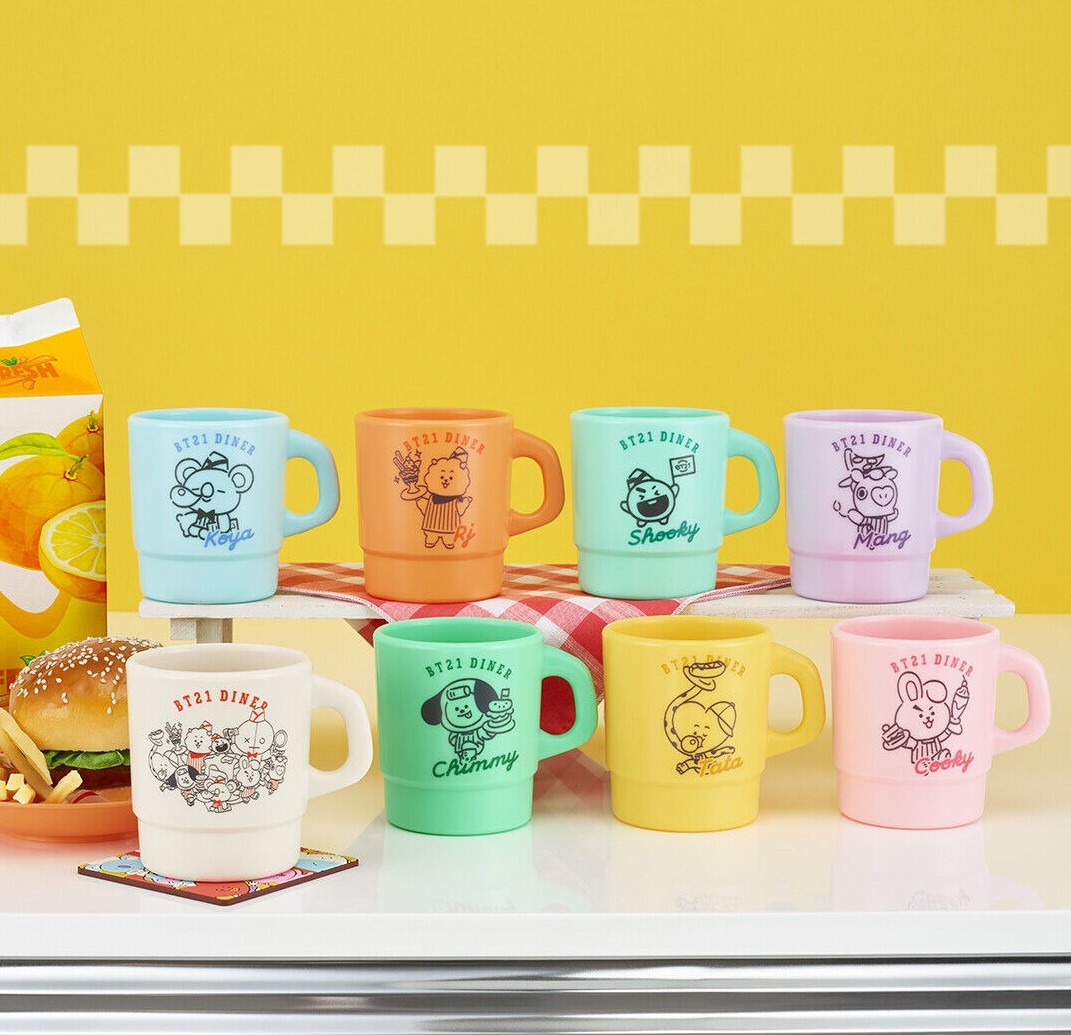 BTS★BT21カフェ★マグカップ★2点セット♪新品♪ TSUTAYA限定 BT21オリジナルグッズ「Restaurant ～レストラン