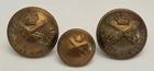 3 x WW1 Era Machine Gun Corps Brass Military Buttons - J.R Gaunt & Sons