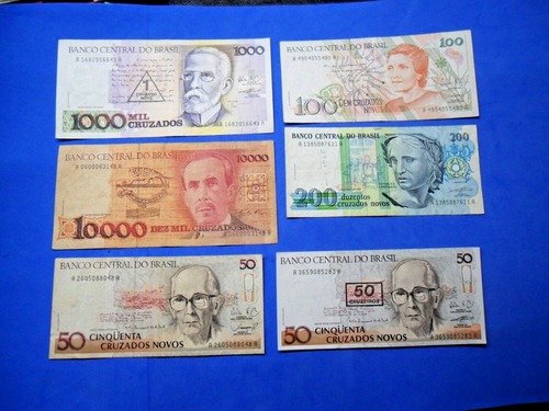 Brasil Collection of 43 All Different Old Banknotes 1970-94 Inflation Issues - Picture 7 of 16