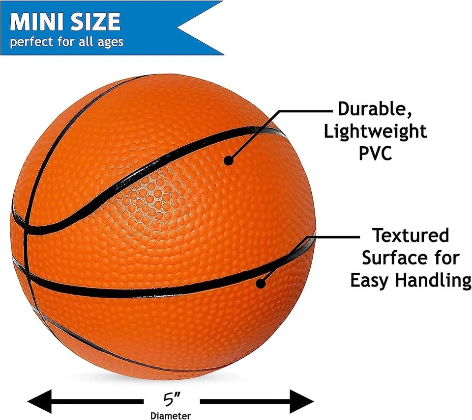 Mini pelotas de baloncesto de 5" para mini canasta de baloncesto o juegos - Imagen 2 de 4