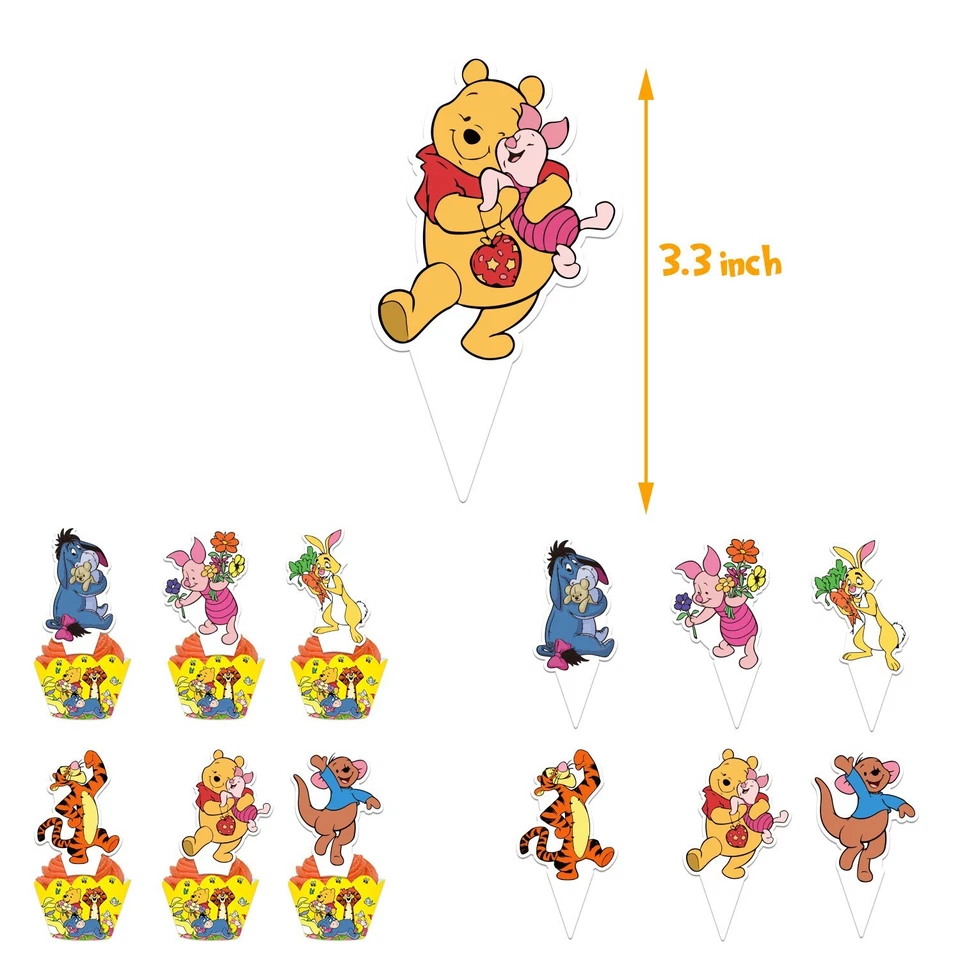 Winnie the Pooh Party Supplies Balloons Cake Toppers Banner Birthday Decorations - image 2 of 4