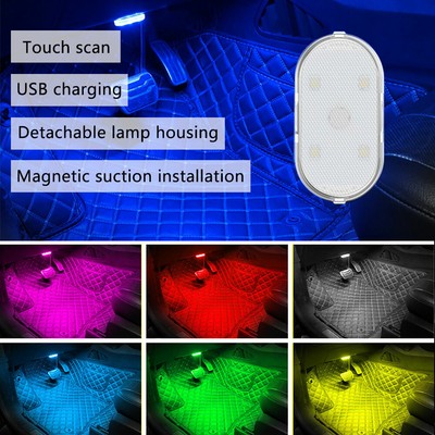 Auto Innenraum Wireless LED Licht Touch Sensor Auto Umgebung USB Ladelampe