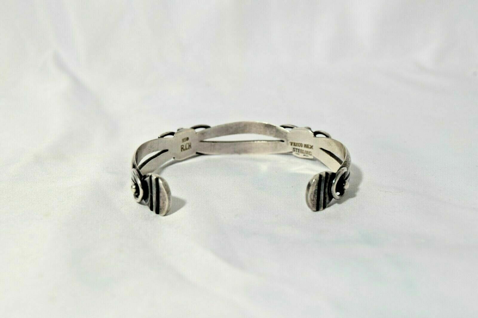 R. CH VINTAGE STERLING SILVER TAXCO 950 STAMP CUFF BR Gem