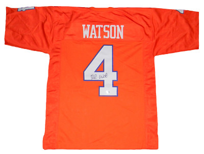 DESHAUN WATSON SIGNED AUTOGRAPHED CLEMSON TIGERS #4 ORANGE JERSEY BECKETT 