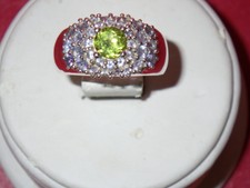 Tanzanite Peridot Ladies Ring in .925 sterling silver size 7 August Birthstone
