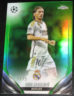 2023-24 Topps Chrome UEFA Club Luka Modric Green Refractor # 17/75 