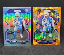 2021 Jermar Jefferson Panini Prizm Silver & Cracked Ice Rookie Card#404 Lot of 2