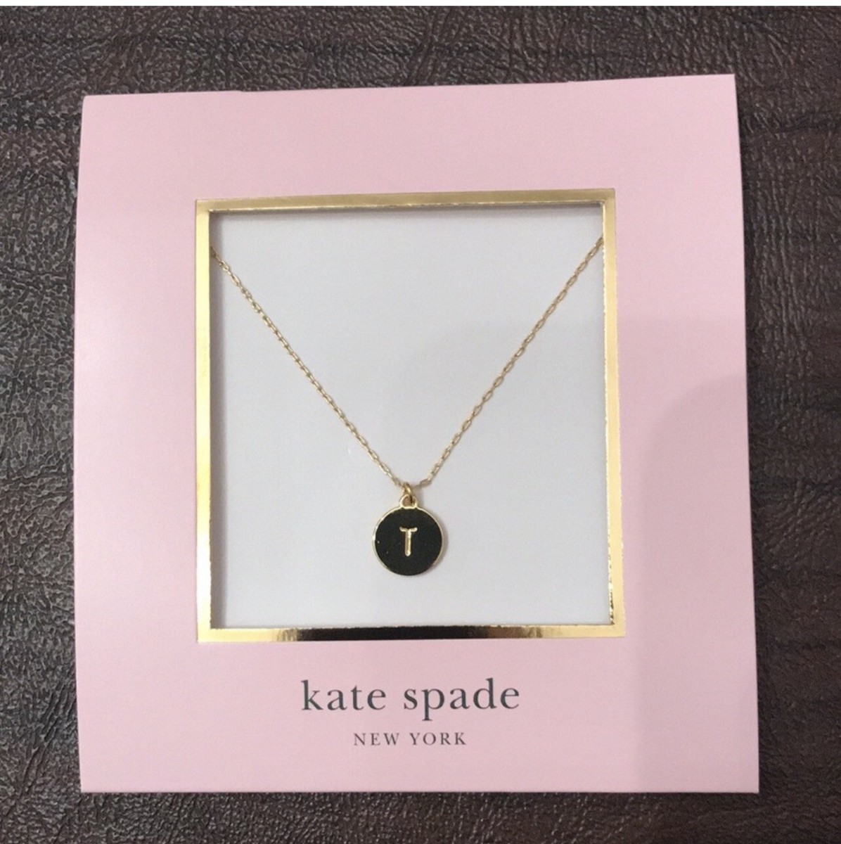 Kate Spade Necklace Initial “T” Gold Tone Mini Pendant New