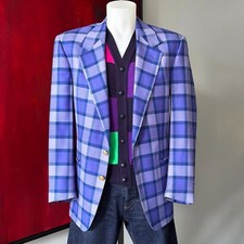 GIANNI VERSACE wool cashmere 2 button blazer Plaid pattern size 48 from 1993/94