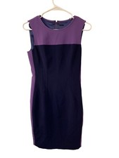 Elie Tahari Color Block MIDI Cocktail Emory Dress Size 2 NWT $398 Blue Purple