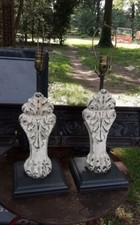Antique Cast Iron Bath Tub Claw Feet  Re purposed as Lamps