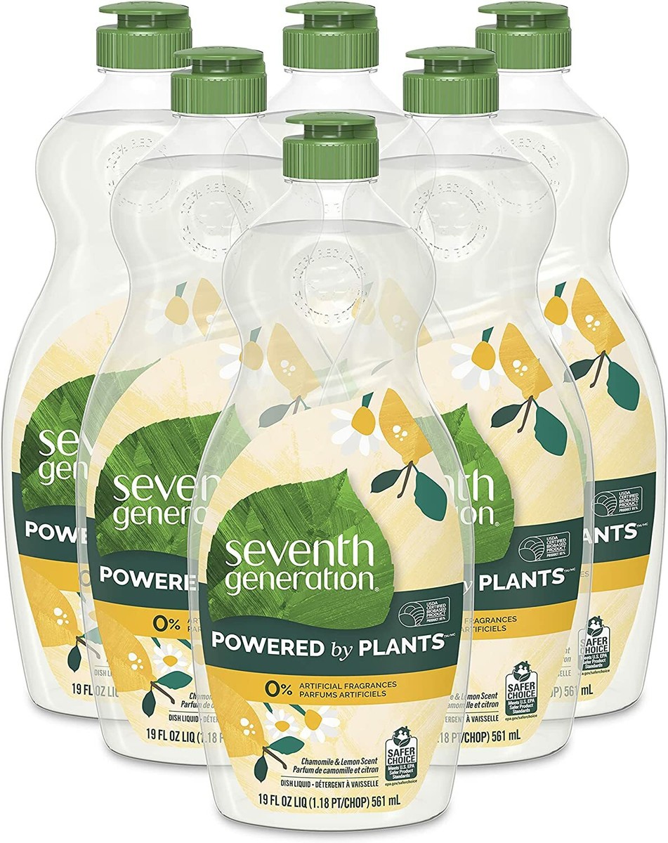 Seventh Generation Dish Soap Liquid, Assorted Scents, 19 Oz, 6 Bottles ✓✓✓ 