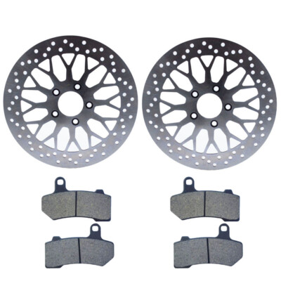 Front kit Brake Rotor Disc Pads for Harley Electra Glide Road King Glide 08-13