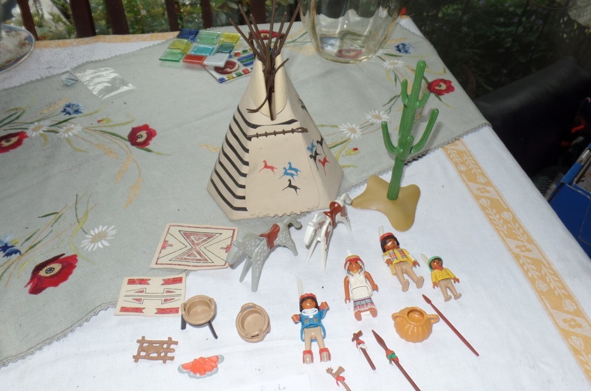 PLAYMOBIL INDIENS - Feu de Camp pour Tipi 3733 3870 3871 Cheminée 5310