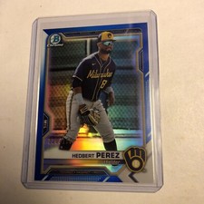 2021 Bowman Draft Chrome Base Blue #BDC-97 Hedbert Perez #120/150