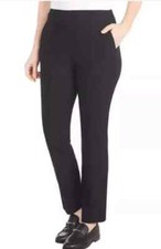 Hilary Radley Women's Mid Rise Slim Leg Built-in Tummy Control Pants, Black, M