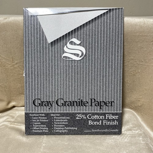 Southworth Gray Granite Business Paper 24lb 80 Sheets 25% Cotton P914C - 第 1/6 張圖片