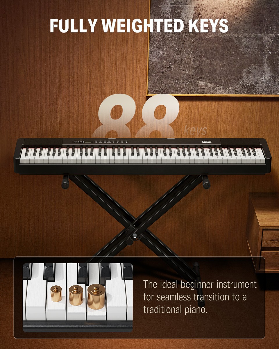 Donner DEP-20 88-Key Fully-Weighted Digital Piano with Donner DEP-20 88-Key Fully-Weighted Digital Piano with