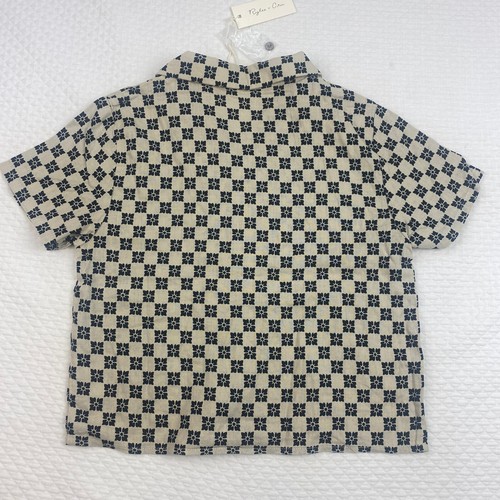 NWT Rylee & Cru Miley Top Flower Check Black Girls Size 10 - 12 Linen - Picture 4 of 5