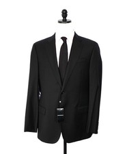  1,495 EMPORIO ARMANI - Solid Black 130's Wool Blazer - 40R
