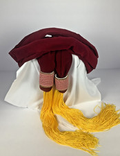 Native Made Gourd Dance Sash Red Velvet Beadwork Ends Enrolled Cherokee Artist